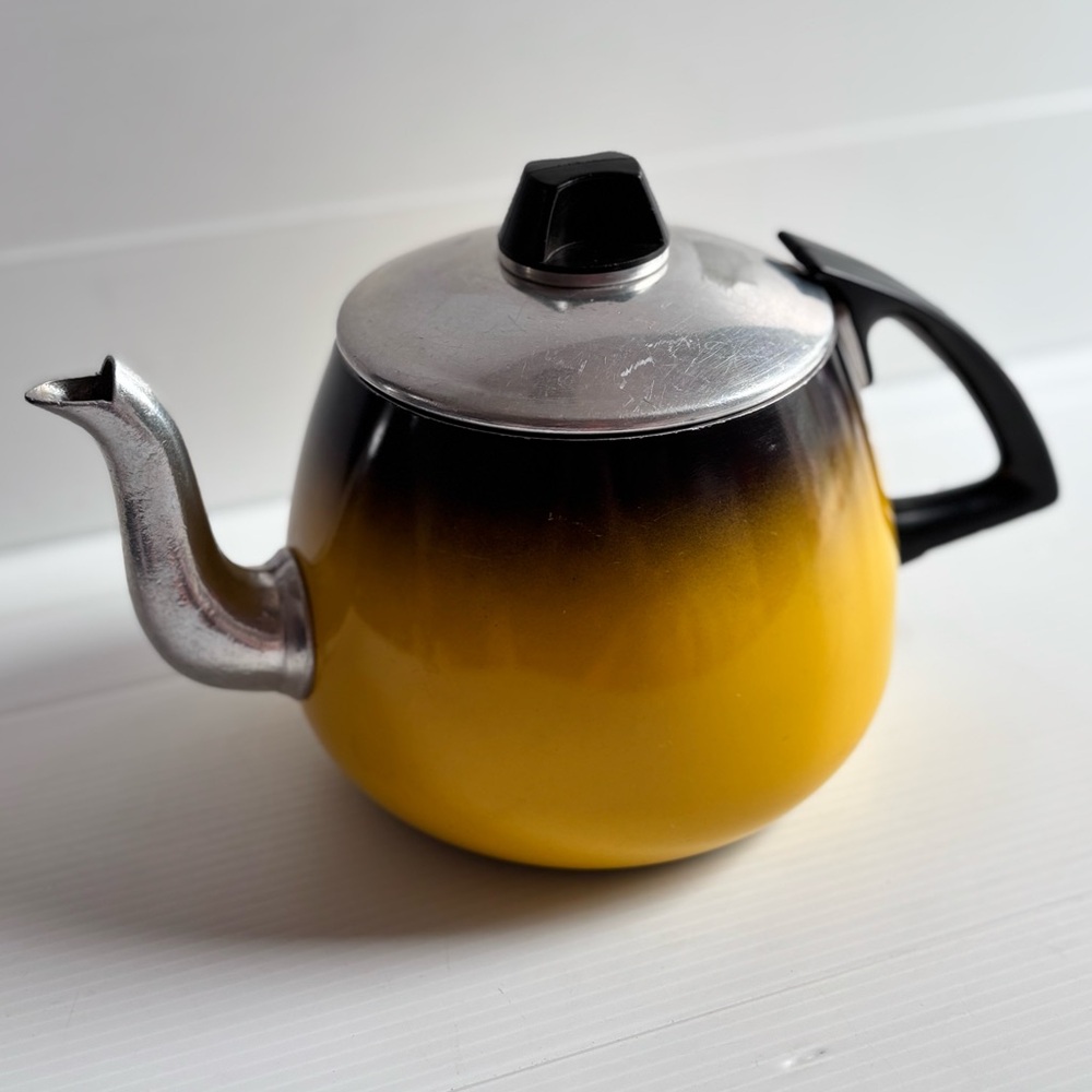 Retro Yellow Ombre Teapot 6 Cup 70s Canada